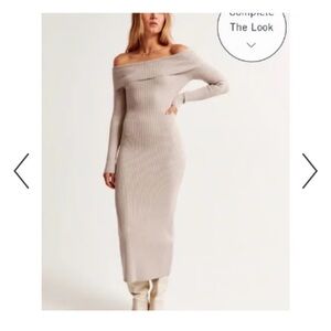 Abercrombie off the shoulder ribbed sweater dress